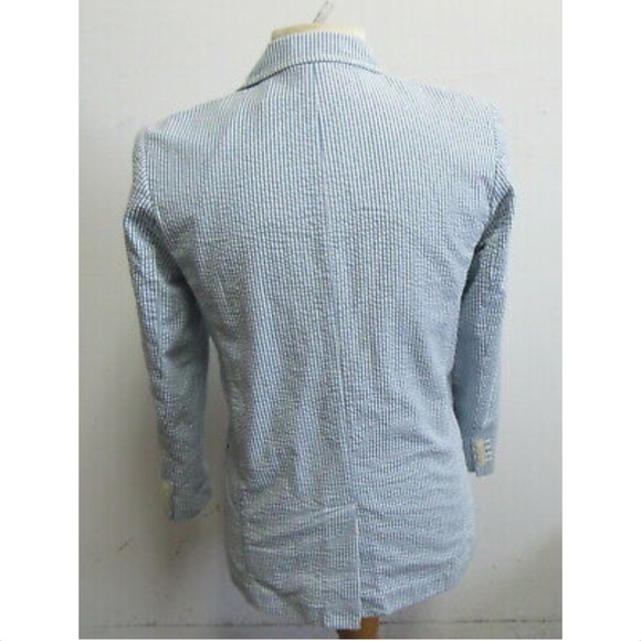 POLO RALPH LAUREN Light Blue Striped Blazer Size L - Picture 4 of 5